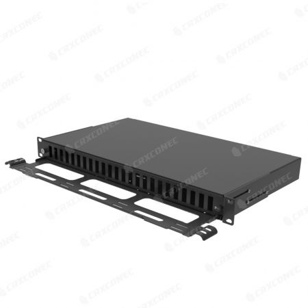 MF-serie veelzijdige 1U 24-poorts glasvezellade-splitterbehuizing met ondersteuningsbalk voor datacenters